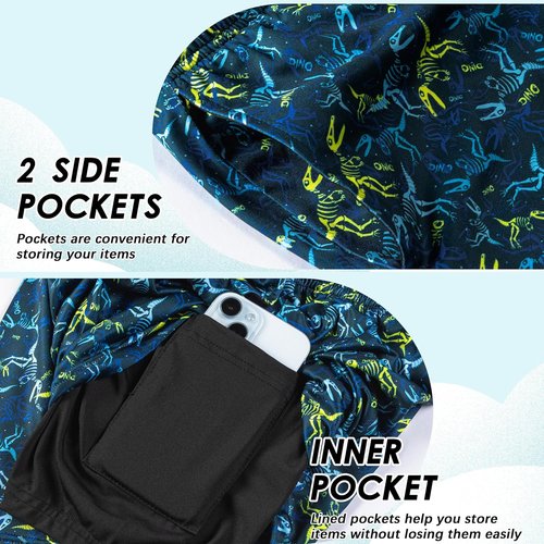 FT FENTENG Boys Swim Trunks - Quick Dry 2-in-1 Beach Shorts with Compression Liner | Sizes 4-17 Years
