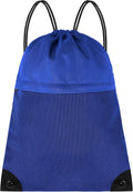 Skiennix Drawstring Backpack Gym Bag - Lightweight Cinch Sports Sackpack for Travel & Yoga, Blue