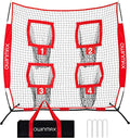 Skiennix Football Trainer Throwing Net - 6x6 Ft Target Practice with 4 Targets & Carry Bag | Black/Red