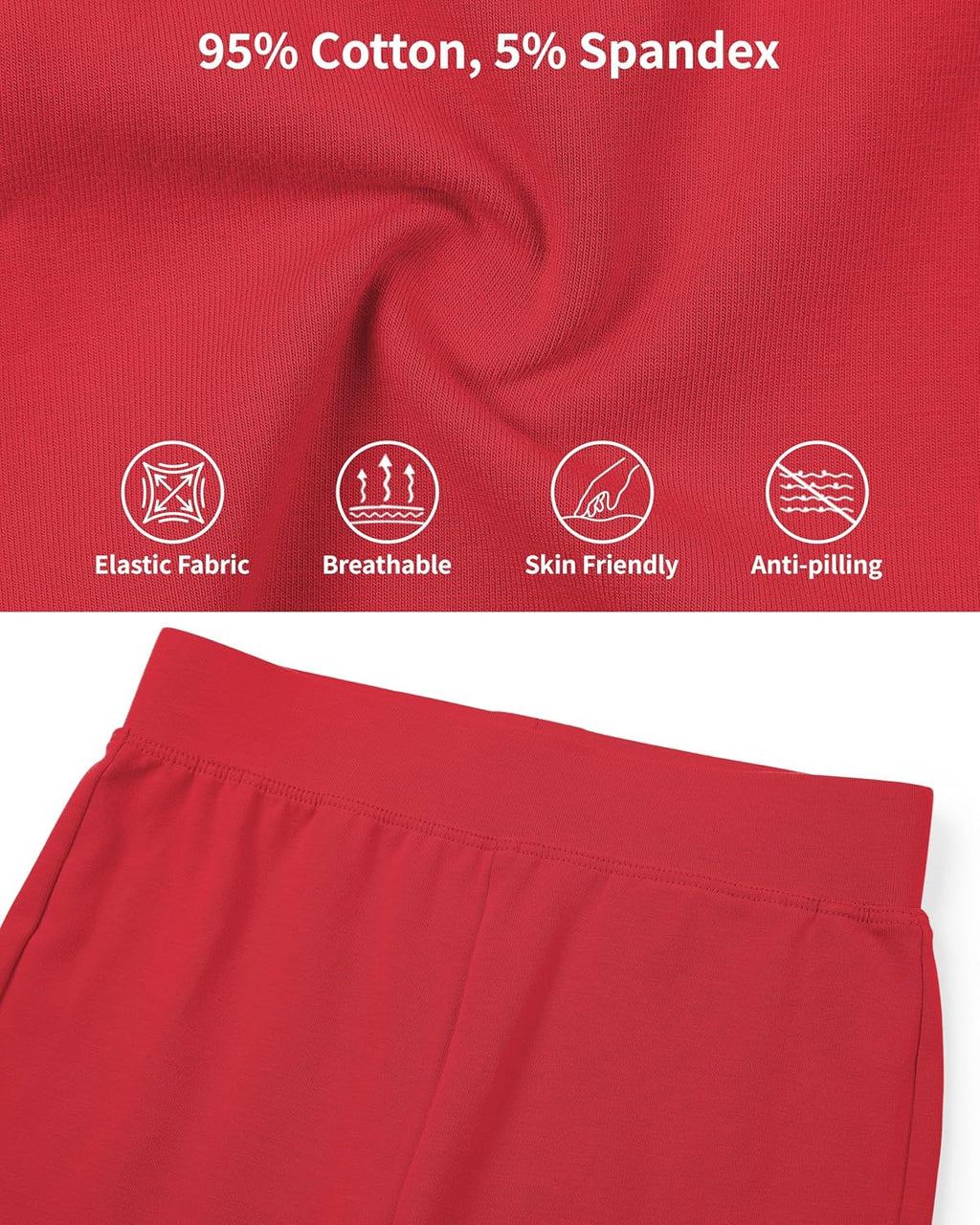QBK Girls' Solid Dance Shorts - Soft Cotton Gymnastics Under Skirts for 2T-13 Years