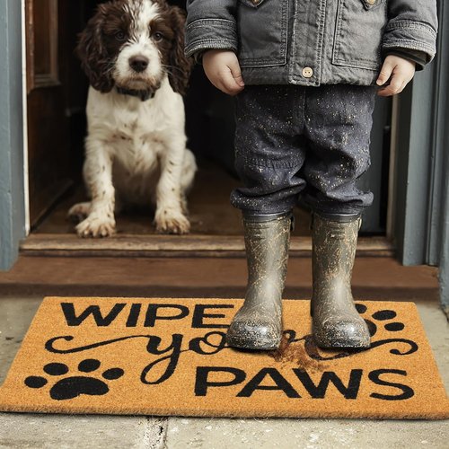 Croft&Cane Welcome Doormat - Non-Slip Coco Coir Mat for Dirt Trapping - 17 x 30 Inches for High Traffic Areas