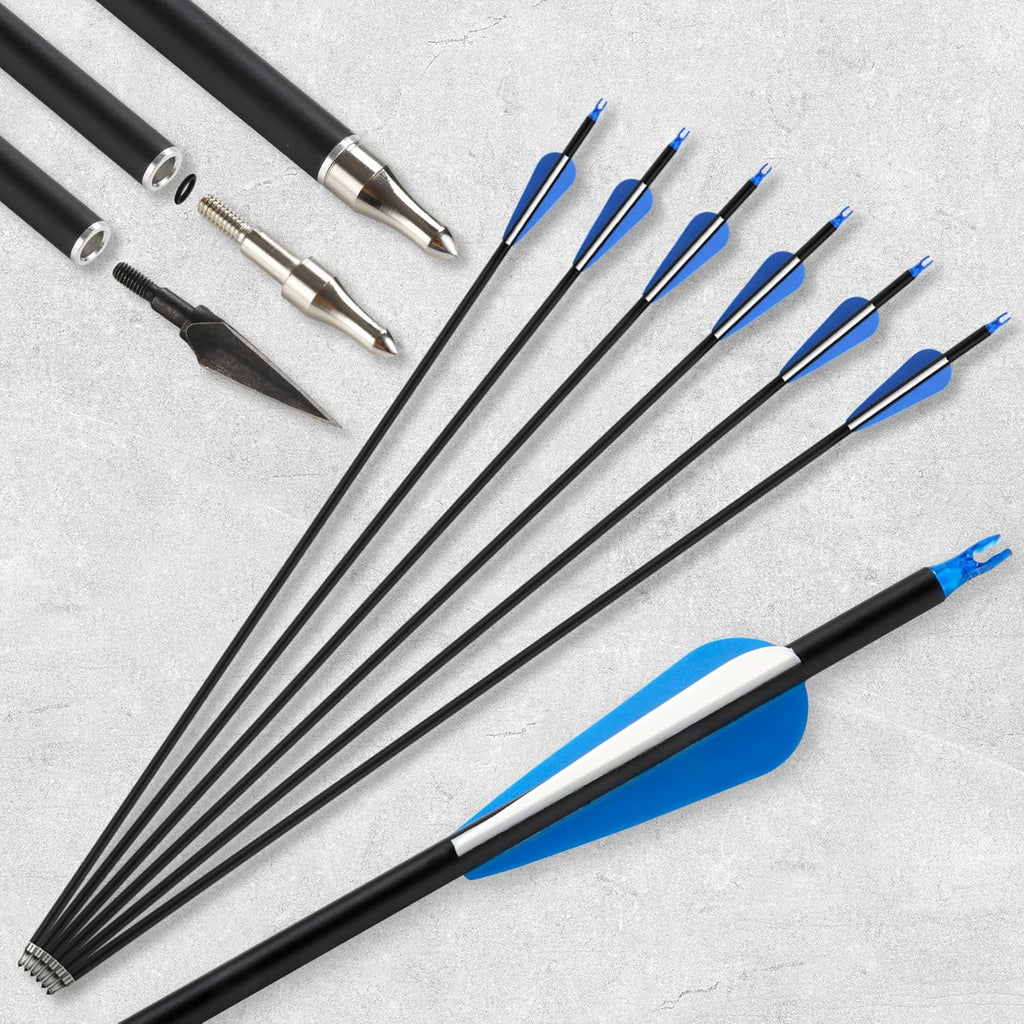 Skiennix Recurve Bow and Arrow Set - 30-40lbs Right-Handed Archery Kit with Carbon Arrows & Accessories