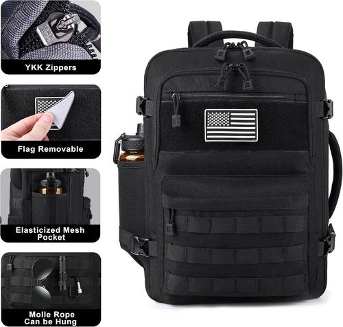 MOZETO TSA Approved Carry-On Backpack - Extra Large Tactical Travel Bag | Water-Resistant Lightweight Design