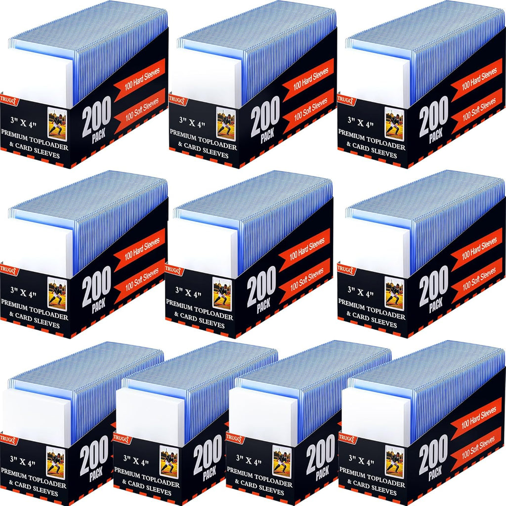 Skiennix 2000 Card Sleeves - Premium Hard Plastic Toploaders & Soft Sleeves for Trading Cards | 3" x 4" Size
