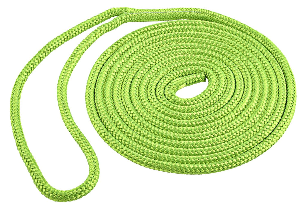 Shoreline Marine Dock Line - Double Braid Polyester for Strong Durability | 3/8" x 15'