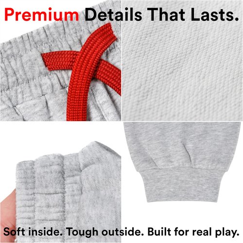 KNEEKABOO Kids Joggers w/Dual Padded Knees & Surprise Reveal - 100% GOTS Organic Cotton Toddler Pants for Boys & Girls (US, Age, 5 Years, 6 Years)
