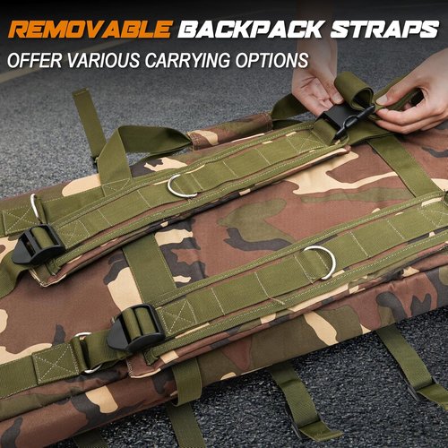 DULCE DOM Tactical Soft Padded Double Rifle Case - Heavy-Duty Gun Bag for 2 Rifles & Pistols | 36-48 Inch