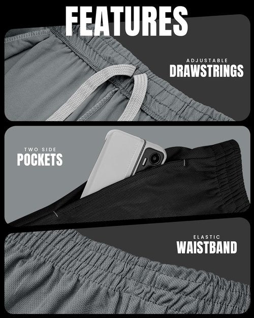 NY Threads Men's Athletic Shorts - Quick Dry Lightweight Running & Gym Shorts with Pockets (2 Pack)