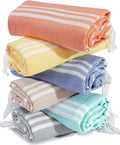 Skiennix Oversized Turkish Beach Towel Set - 6 Pack Extra Large Quick Dry Sand-Free Essentials