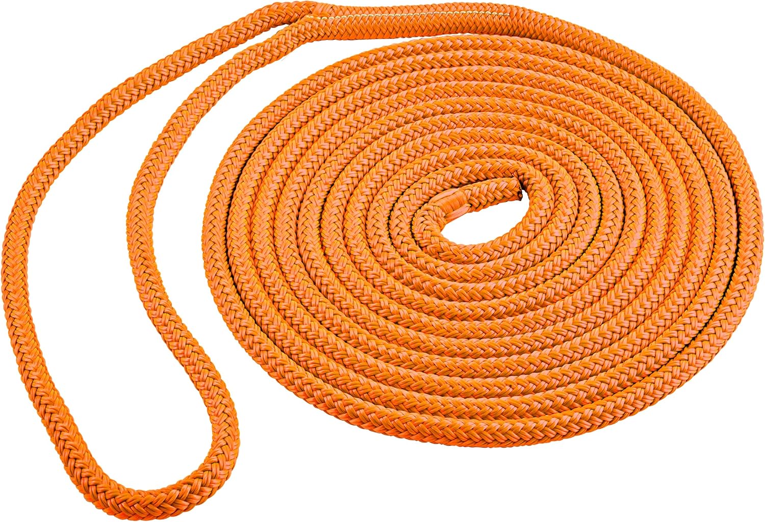 Shoreline Marine Dock Line - Double Braid Polyester, Neon Orange, 3/8-Inch x 20-Feet