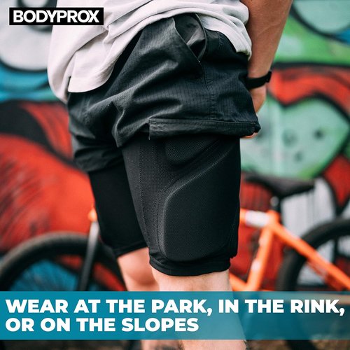 Bodyprox Protective Padded Shorts - 3D Hip, Butt & Tailbone Protection for Snowboarding, Skiing & Skating