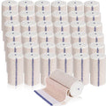 LEIFIDE 36 Pack Compression Bandage Wrap with Self Closure on Both Ends Elastic Bandage for Legs, Knees, Ankles, Wrists, Elbows, Shoulders, Athletic Stretchable Wrap(4 Inch,Blue Trim)