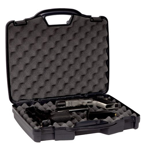 Plano Protector Series Two Pistol Case, Gun Protector with Lockable Latches and Padlock Tabs for Secure Travel, High Density Interlocking Foam,Black