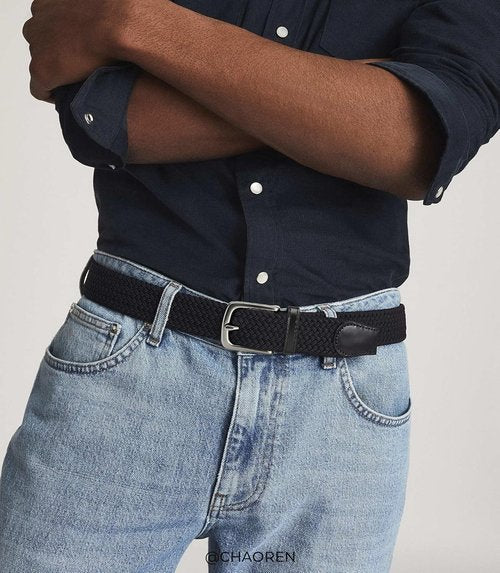 CHAOREN Men's Braided Stretch Golf Belt - Perfect Fit for Casual Shorts, Jeans & Golf Pants