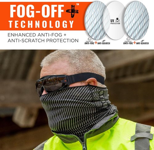 Ergodyne Skullerz Arkyn Protective Dust Safety Goggle, Non-Vented, Anti Fog, Scratch Resistant, Adjustable Neoprene Strap