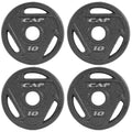 CAP Barbell 10 LB Cast Iron Olympic 2-Inch Grip Weight Plate - Set of 4 | Black