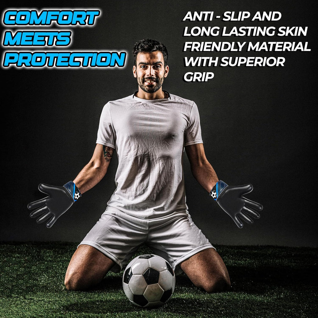Skiennix Soccer Goalie Gloves - Youth Goalkeeper Gloves with 4MM Latex Palm & Anti-Slip Design | Double Wrist Protection