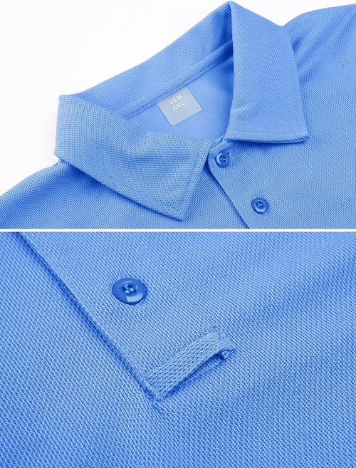 MAGCOMSEN Men's Quick Dry Polo Shirt - Performance Tactical Short Sleeve Golf Jersey