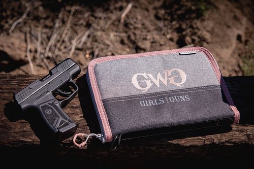 Allen Company Girls With Guns 9-Inch Lockable Roses Are Gold Handgun Case
