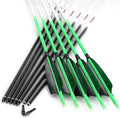 Linkboy Archery Carbon Arrows Hunting Practice Target Arrows Fluorescent with Removable Tip for Compound Recurve Long Bows, Spine 250 300 340 400 500 600 700 800, Pack of 6/12PCS