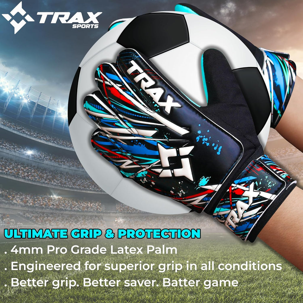 Soccer Goalie Gloves - Youth & Adult Football Goalkeeper Gloves with 4mm Latex Grip & Finger Protection