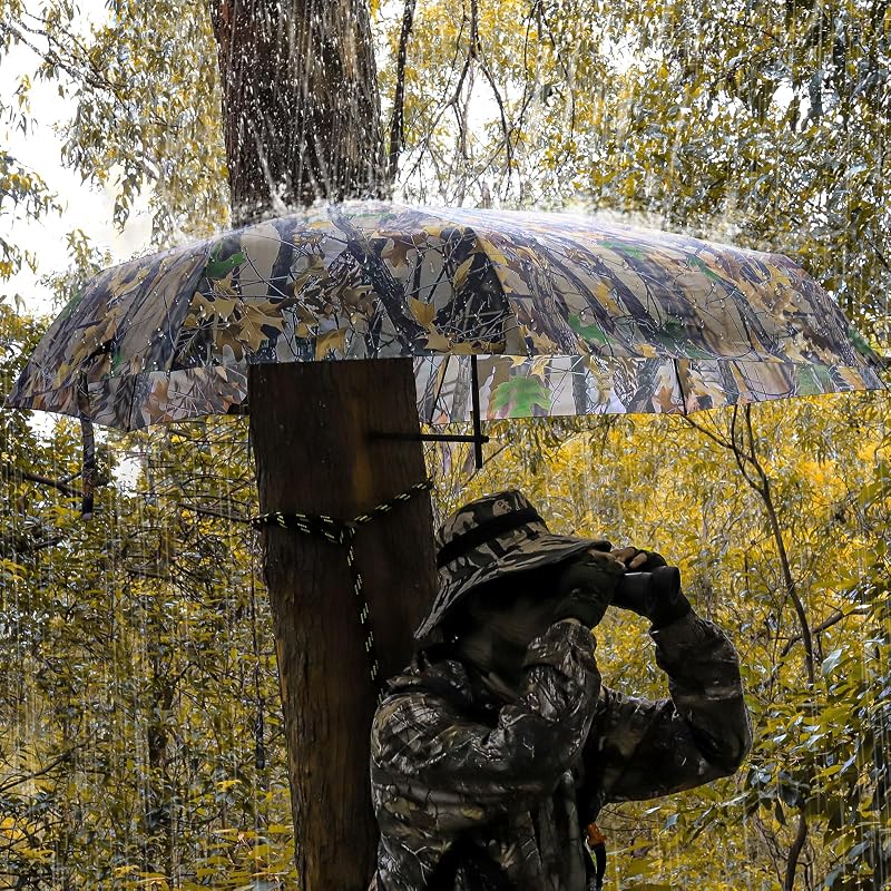 2-Person Tree Stand Umbrella with Heavy-Duty Rod – 60" Wide Weather-Resistant Hunting Cover