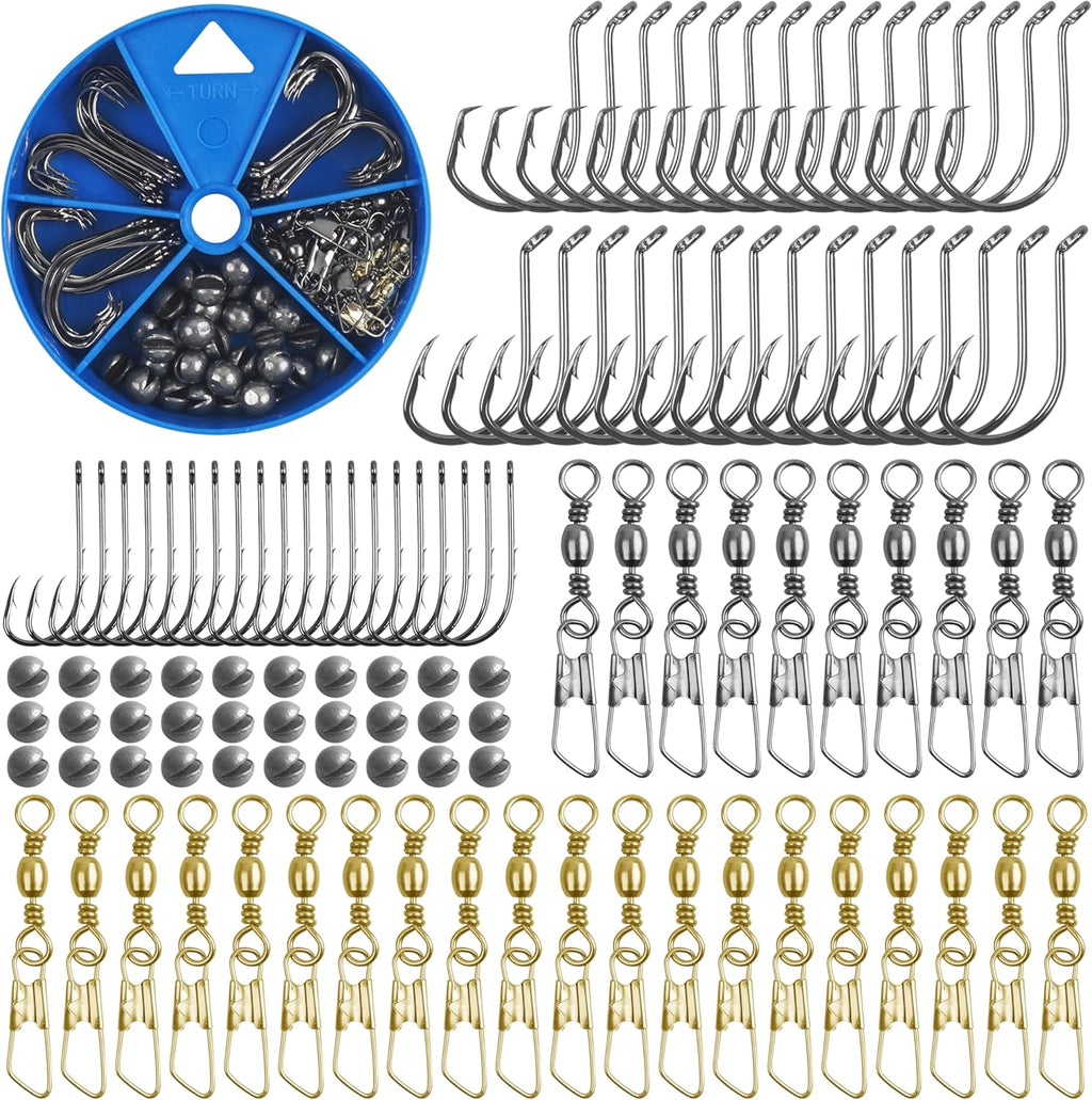 Regine Switzerland Fishing Hooks & Sinkers Assortment - 110 Pcs Terminal Tackle Kit