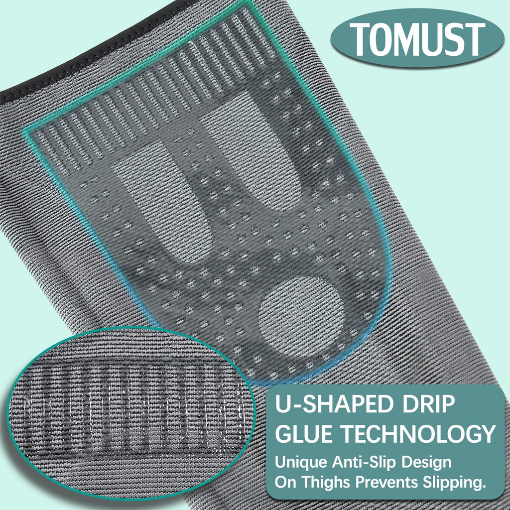 TOMUST Full Leg Compression Sleeve (Pair), Thigh Support, Calf Protect, Anti Slip Long Knee Brace for Joint Pain, ACL, MCL, Meniscus Tear, Arthritis, Tendonitis, Running, Basketball, Football, XXXL