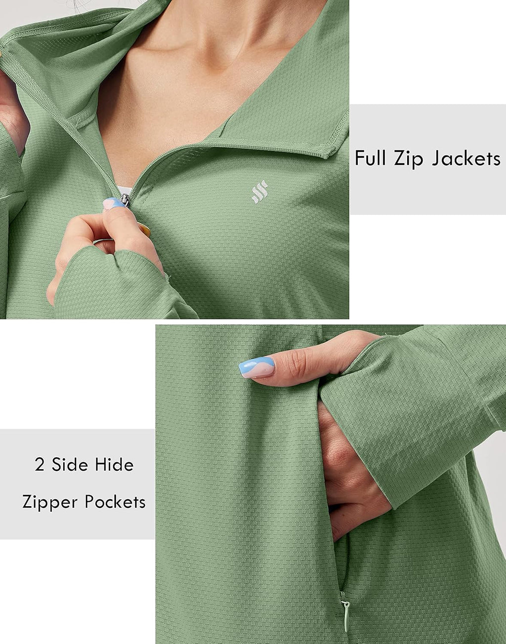 Soothfeel Women's Sun Protection Hoodie Jacket - UPF 50+ Lightweight Long Sleeve with Pocket for Outdoor Activities