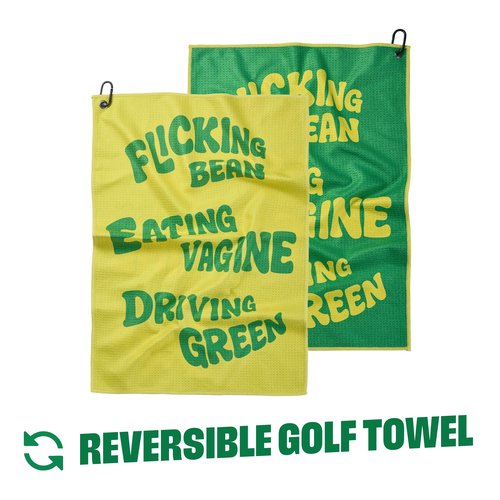 Shanker Golf - Funny Golf Towel - Microfiber Printed Hilarious Golf Accessory for Men - Two-Sided Reversible Towel