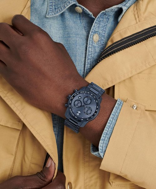 Movado Bold Verso Men's Sport Watch - Swiss Quartz Chronograph, 5 ATM Water Resistant - Luxury 44mm Timepiece