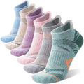Merino Wool Ankle Hiking Socks for Men & Women - 5 Pairs, Medium (Beige/Purple/Light Pink/Green/Grey/Blue)