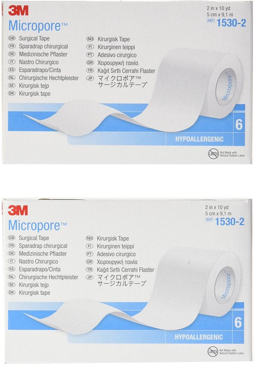 2 X Medical Tape MicroporeTM Paper 2 Inch X 10 Yards, 6 Per Box