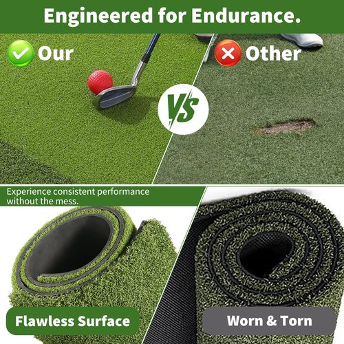 Fanshaw Premium Dual-Turf Golf Mat: 5x4ft 1.57 Inch Thickened for Backyard, Driving Range, Indoor & Outdoor Practice Hitting, Swing & Chipping, Ideal Gifts for Men Dad