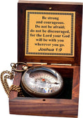 Be Strong and Courageous Compass - Solid Brass Engraved Directional Gift | Baptism & Confirmation for Boys & Girls