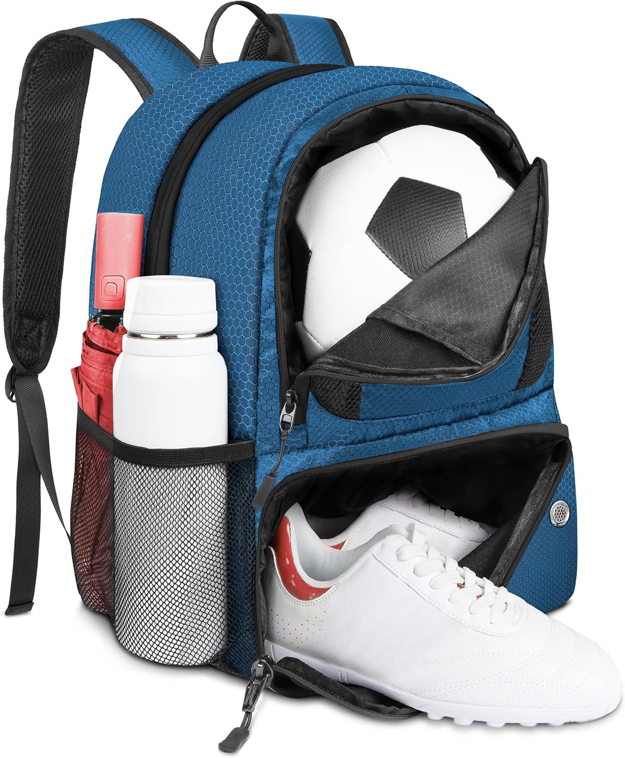 YOREPEK Soccer Backpack - Water-Resistant Sports Bag with Ball Holder | Fits Basketball, Volleyball, Football