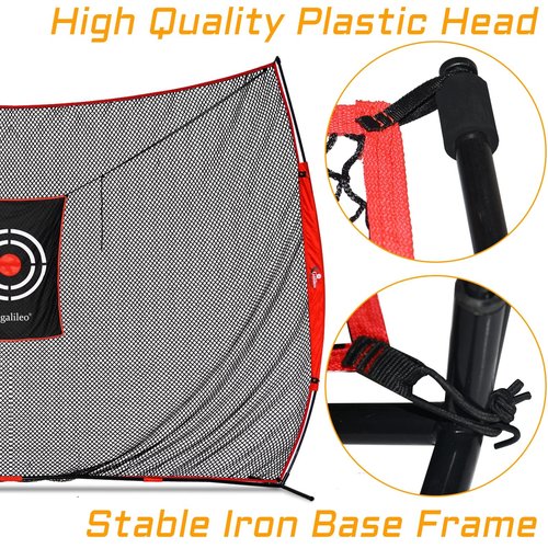 Golf Hitting Practice Nets for Backyard Driving Heavy Duty Men Real Indoor Golf Balls Hitting Pitching Driving Nets for Indoor Outdoor Garage Use Golfing Swing Training Impact Cages with Frame and Net
