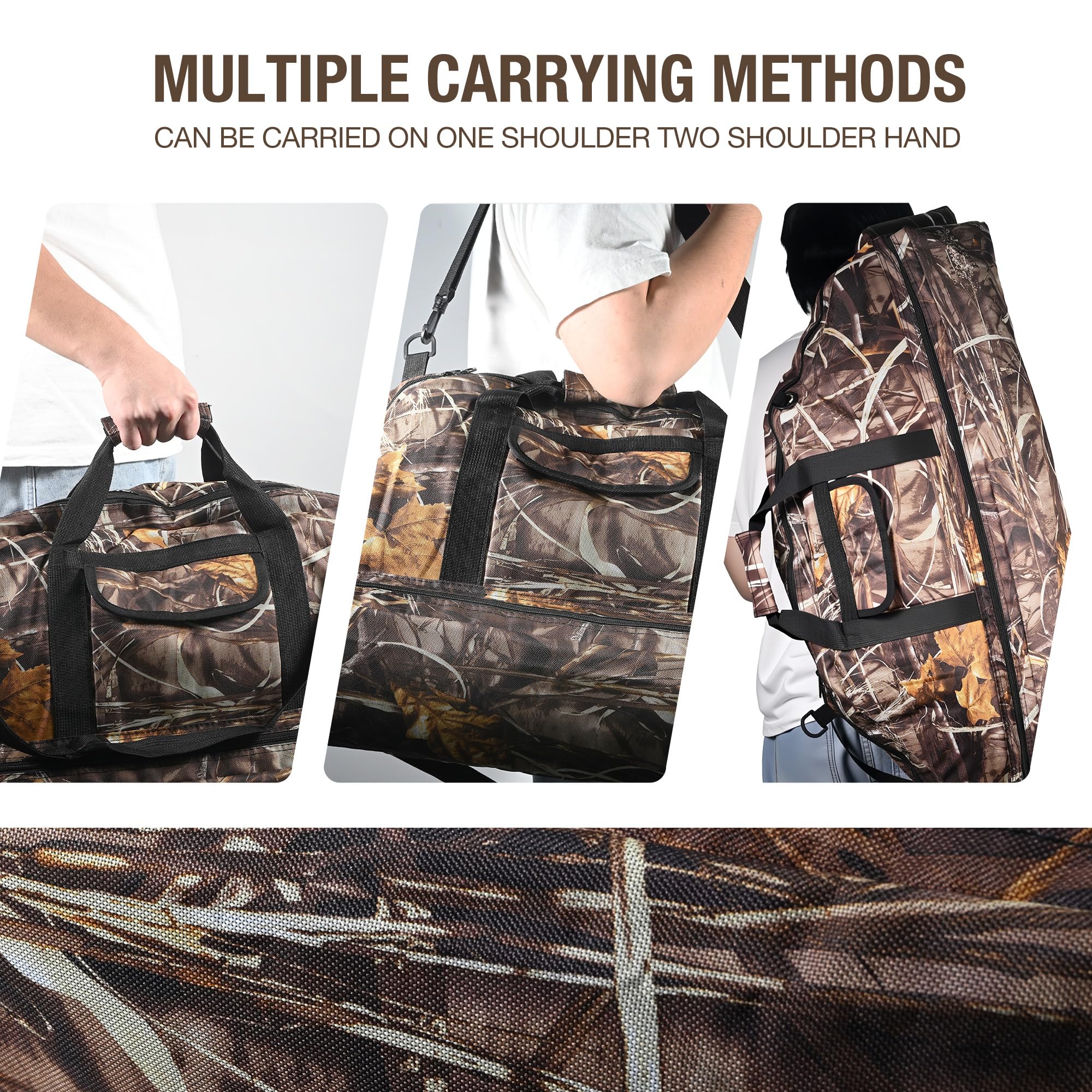 RQG Compound Bow Case, 37.5 inch Soft Bow Case for Compound Bow Bag Holder Lightweight with Multiple Pockets for Archery Hunting, Tip-to-Tip Length < 35.5in, Hand/Shoulder/Back Carry