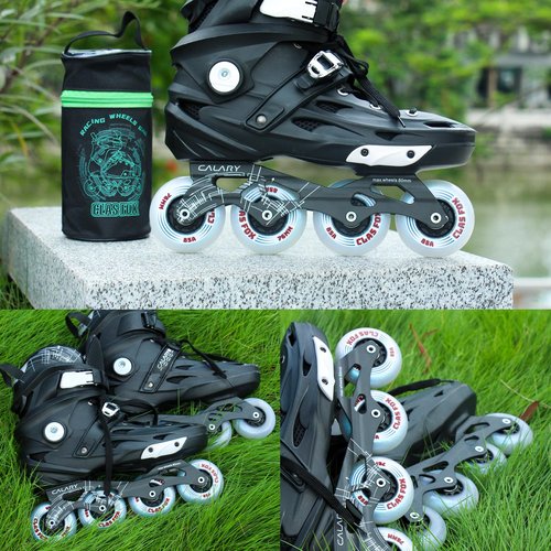 CLAS FOX Inline Skate Wheels With Wheels Bag 72MM/76MM 85A Shining Flash Inline Skate Replacement Wheels With Bearings ABEC-9 (8-Pack) (72MM)
