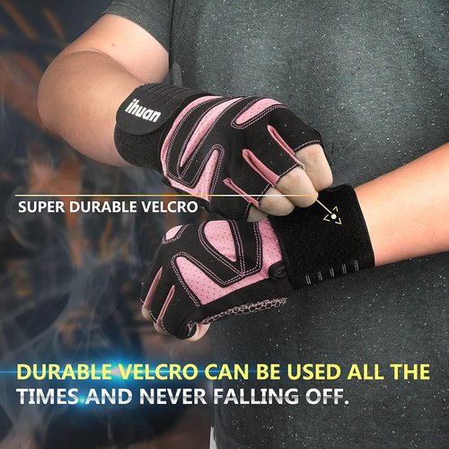 Ihuan Ventilated Weight Lifting Gloves - Full Palm Protection & Wrist Wrap Support | Unisex Fitness Gear