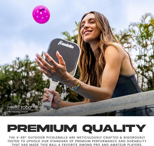 Franklin Sports X-40 Outdoor Pickleballs - Official USA Pickleball Tour Regulation Size | Durable & High-Performance