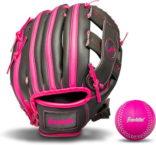 Franklin Sports Kids Baseball Gloves - RTP Youth Teeball Glove & Ball Set | 9.5" Mitt for Boys & Girls