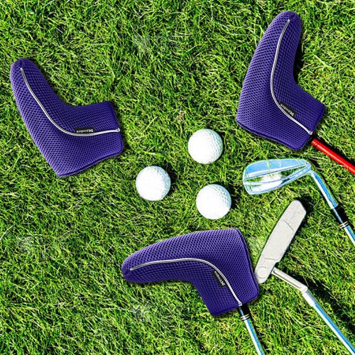 Andux Golf Mesh Putter Cover Blade Putter Head Covers MT/TG15 (Purple)