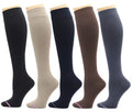 5 Pairs Dr. Motion Therapeutic Graduated 8-15mmHg Compression Women's Knee-hi Socks (Pack-Solid)