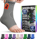 Modvel Ankle Brace - Compression Ankle Sleeve for Sprains & Tendonitis Relief | Right/Left Support