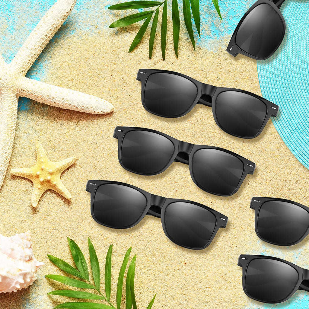ASTARON Black Novelty Sunglasses Bulk, 6 Pack Black Novelty Sunglasses Party Favors for Summer Beach Pool Wedding Party,Great Gift for Pool, Birthday Party Supplies Goody Bag Favors