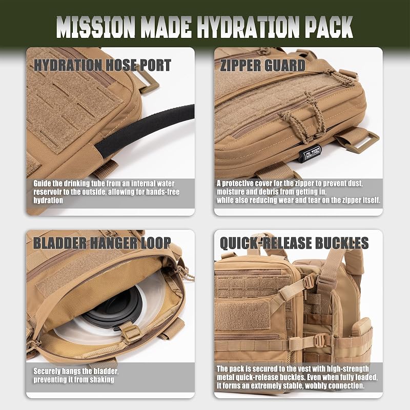 MOLLE Hydration Backpack with Modular Front Panel - ABP Tactical Vest (Variation: Mc)