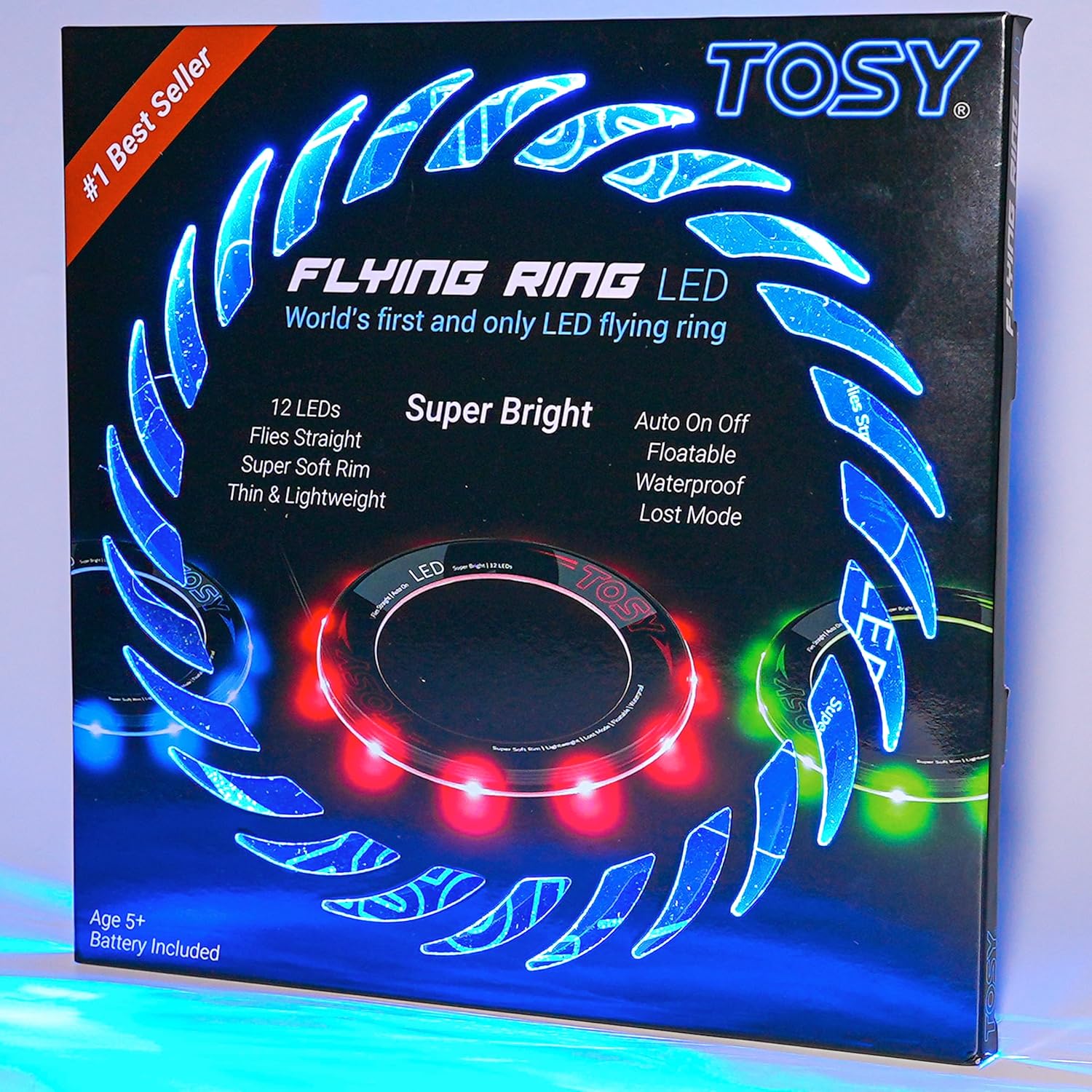 TOSY Flying Ring - Super Bright RGB Multicolor LED Toy | Waterproof & Safe for Kids, Teens, and Easter Gifts