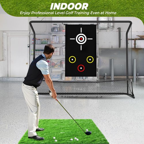 GCCSJ Golf Practice Net(10x7.5ft), Golf Hitting Net, Hitting Net with Target Cloth for Indoor or Outdoor Use, Heavy Duty with Carry Bag, Nets for Backyard