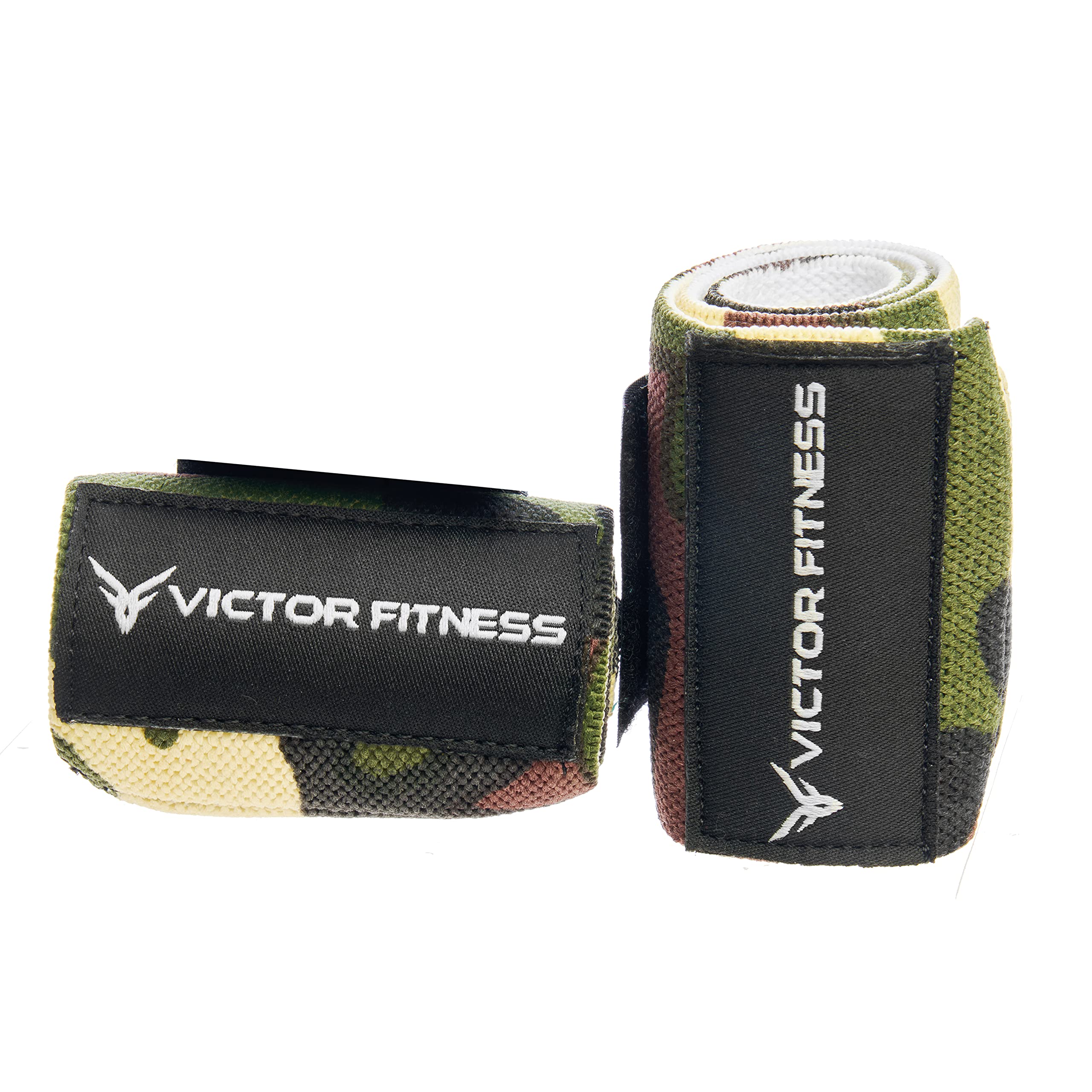 Victor Fitness 18" Powerlifting Wrist Wraps - Perfect for Weightlifting, Strength Training, Bodybuilding (Camo)